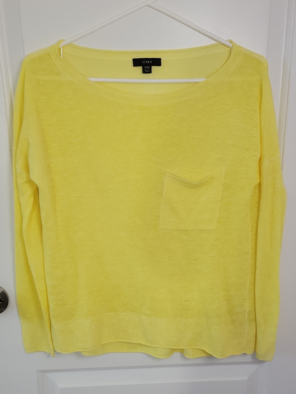 J. Crew Bright Lemon Yellow Linen Sweater